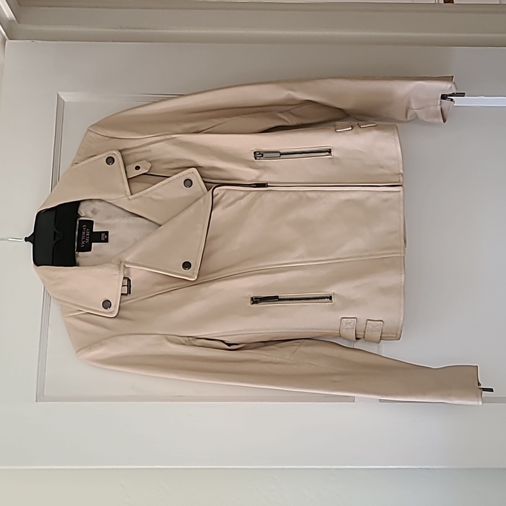 VS Vintage Light Pink Leather Bomber Jacket